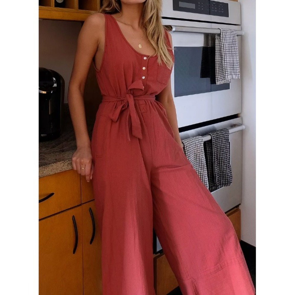 Out From Under Urban Outfitters Lily Lounge Jumpsuit Size S Earthy Wide Leg